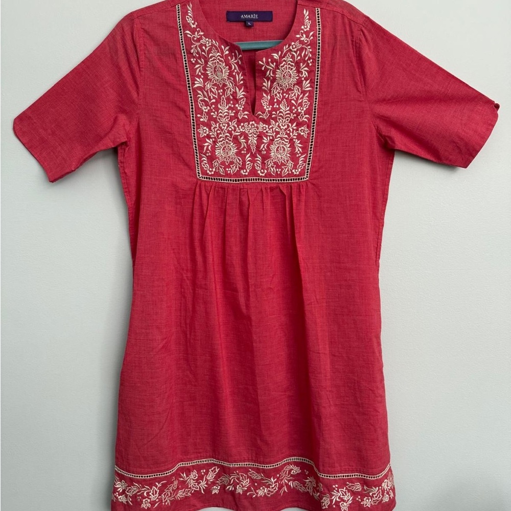 Chanel Red Embroidered Midi Dress